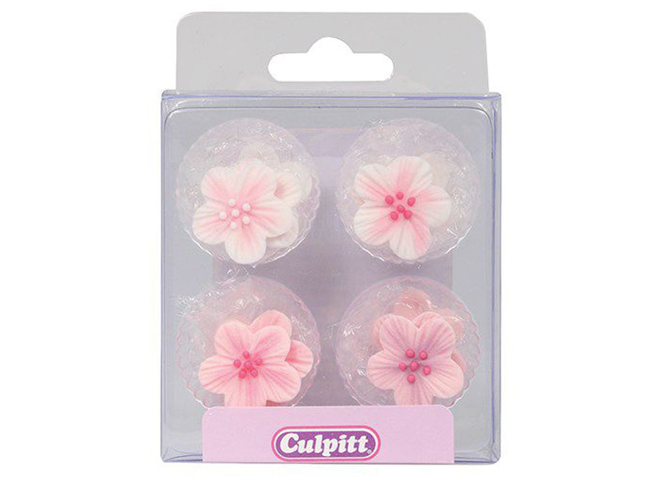 Zuckerdekor Blumen rosa 12 Stk