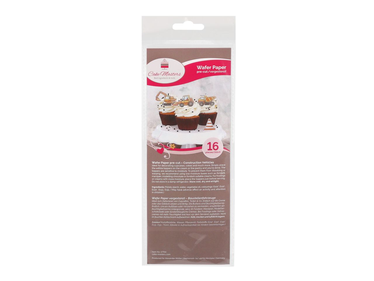 Wafer Paper Baustellenfahrzeuge 16St