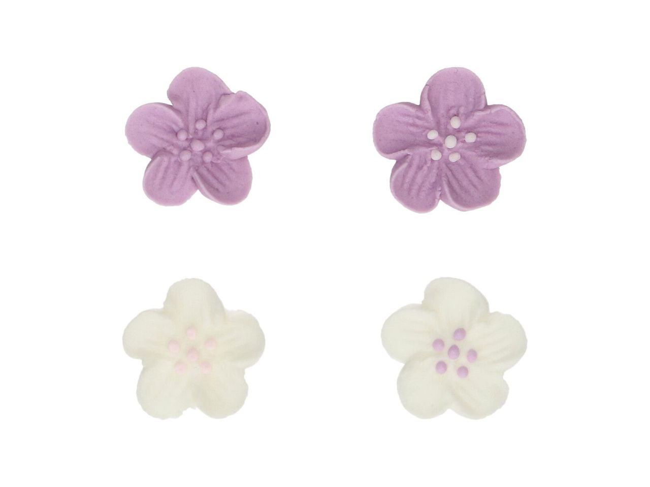 Zuckerdeko Lila Blumen 24 Stück