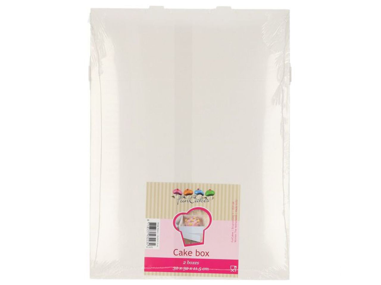 Tortenkarton Blanco 32 x 32 x 11,5cm 2Stück