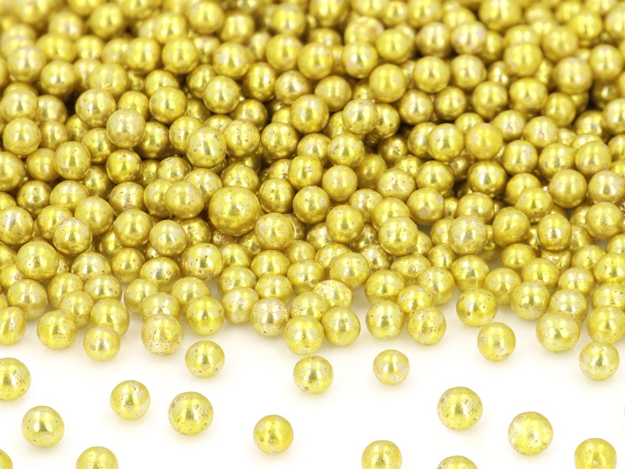 Weiche Zuckerperlen Gold 5mm 80g