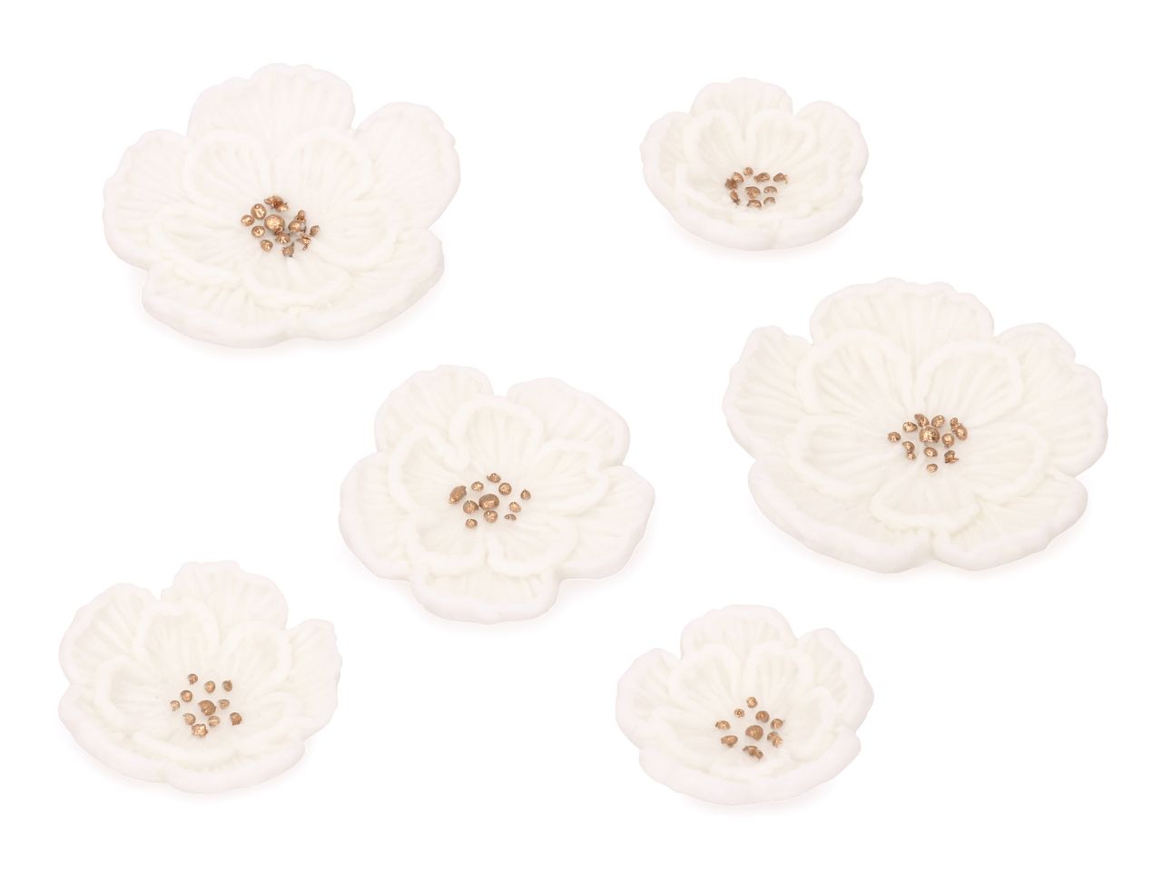 Fondant Blumen Weiß 6 Stück